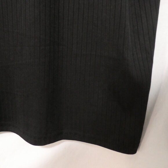 EKOUAER | XXL | Classic Black Relaxed Ribbed Short Sleeve Top - Picture 16 of 16